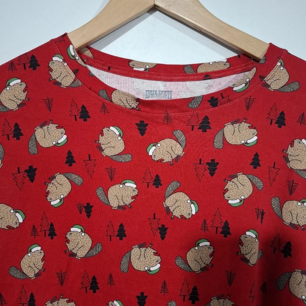 Duluth Trading Co Red Pajama Set with Floral Print - Picture 3 of 16